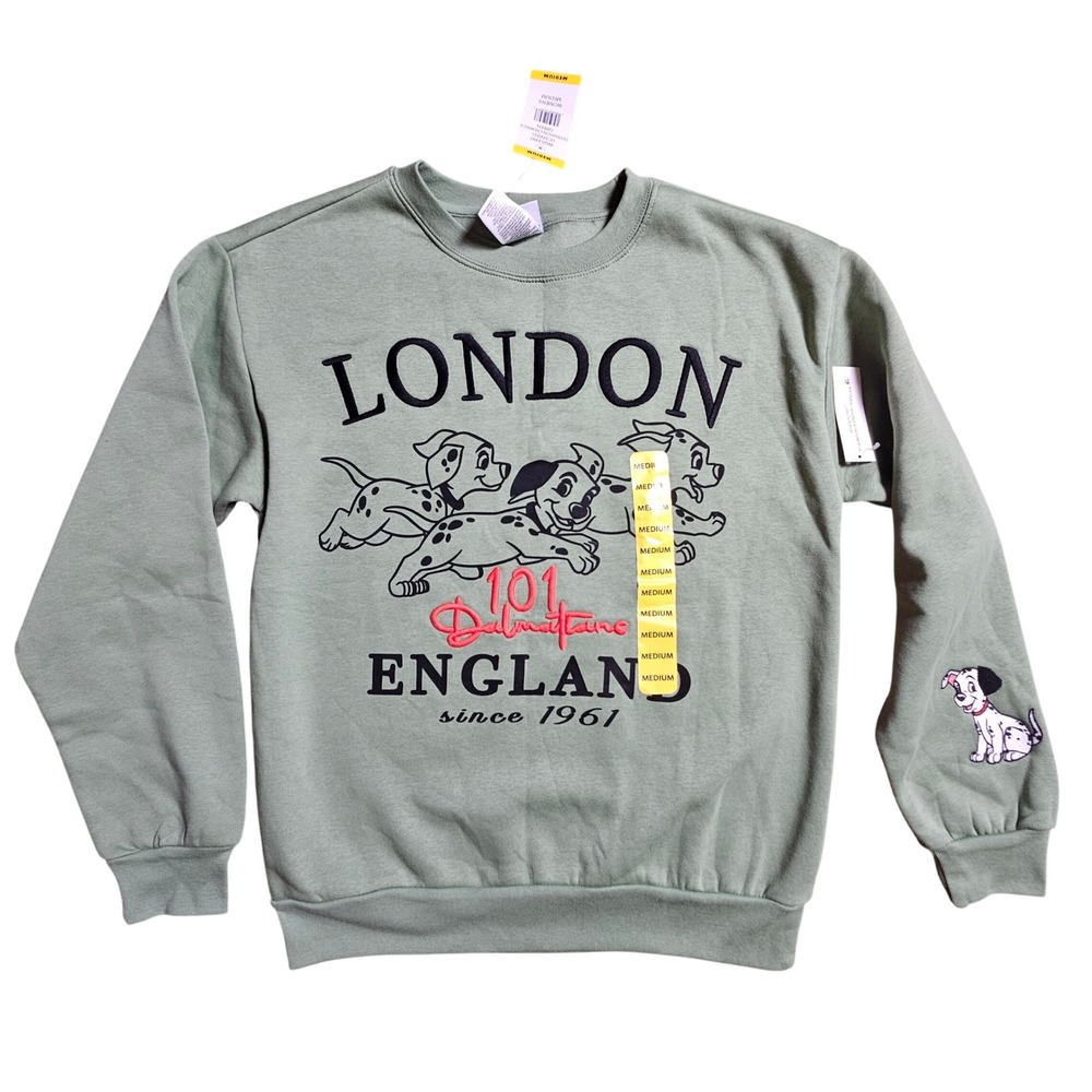 Disney 101 Dalmatians London England Sage Green Sweatshirt
